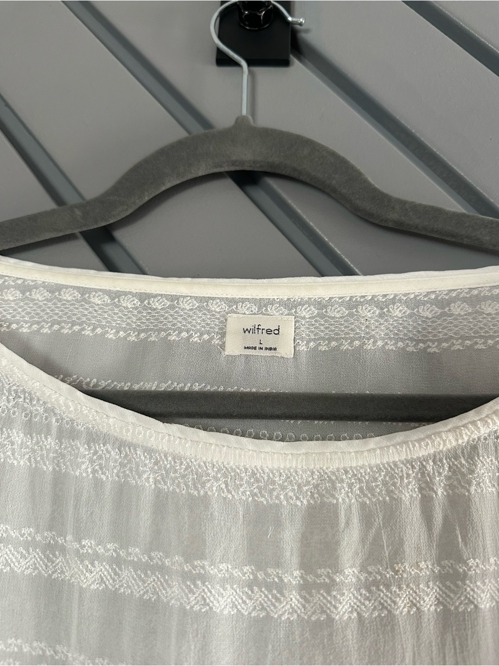 Wilfred White Boxy Sheer Stripe Blouse - Picture 3 of 4